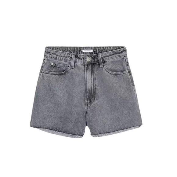 WeWoreWhat The Boyfriend Denim Short Size 24 in Washed Grey New - Picture 1 of 8